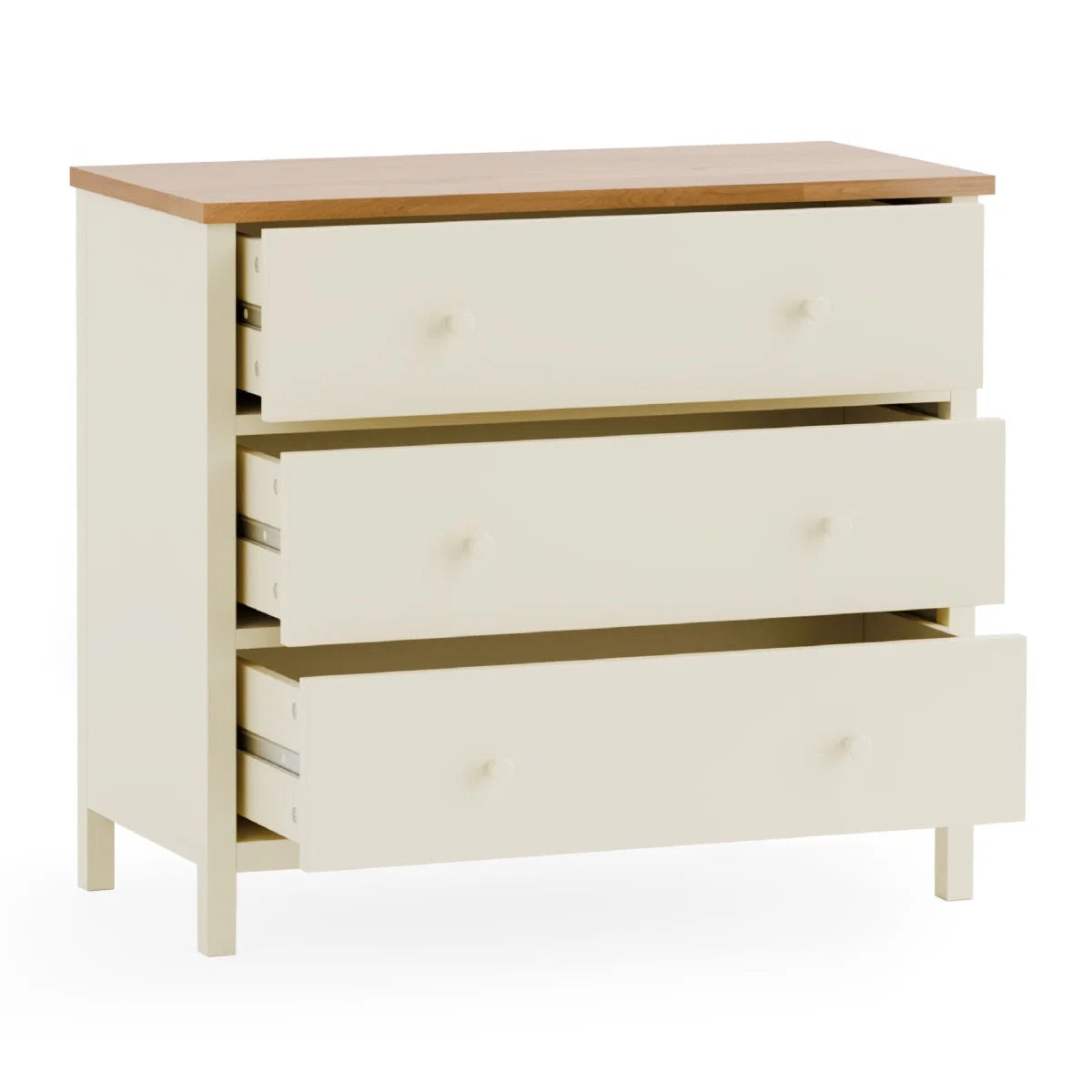 Coxmoor 3 Drawer Chest Ivory & Oak