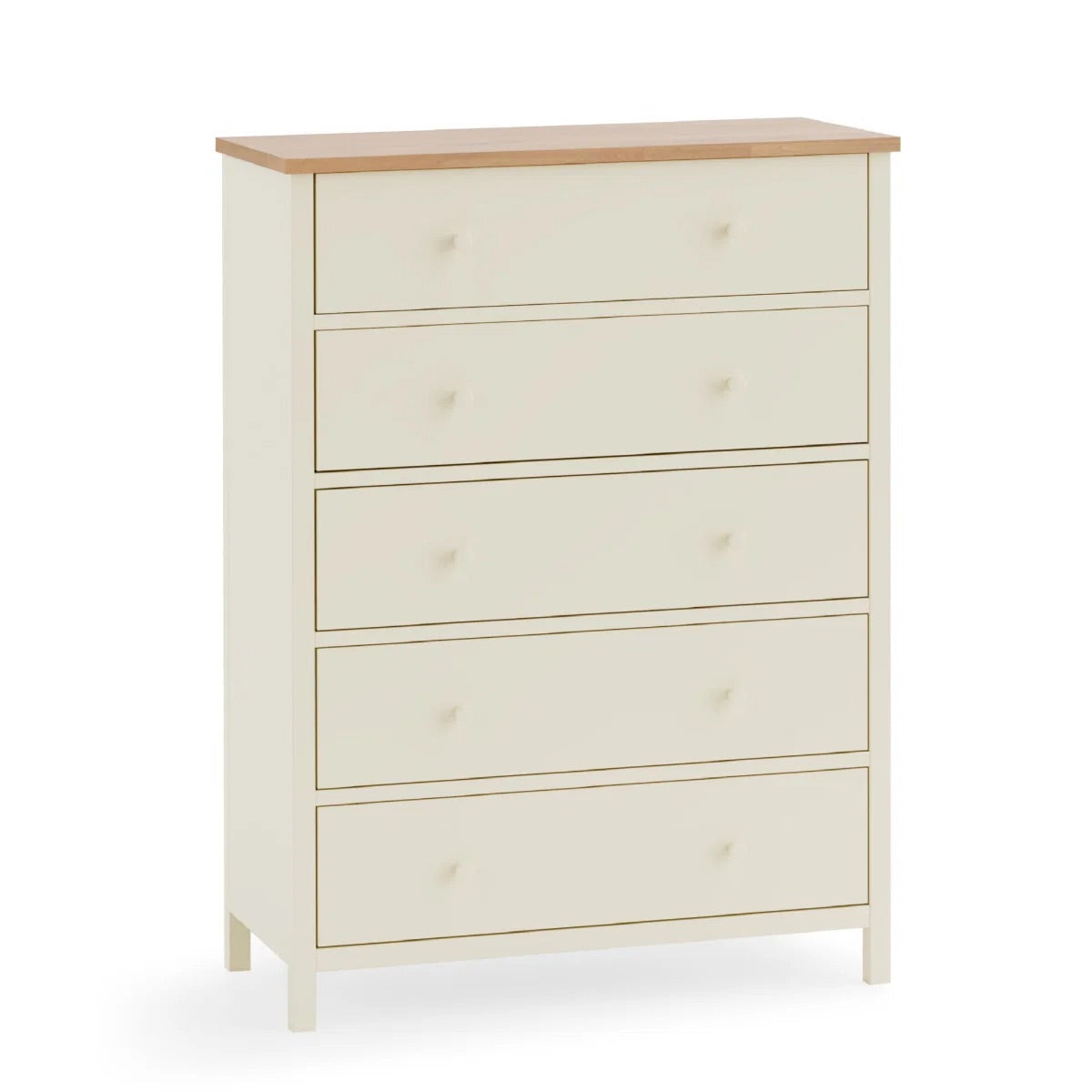 Coxmoor 5 Drawer Wide Chest Ivory & Oak