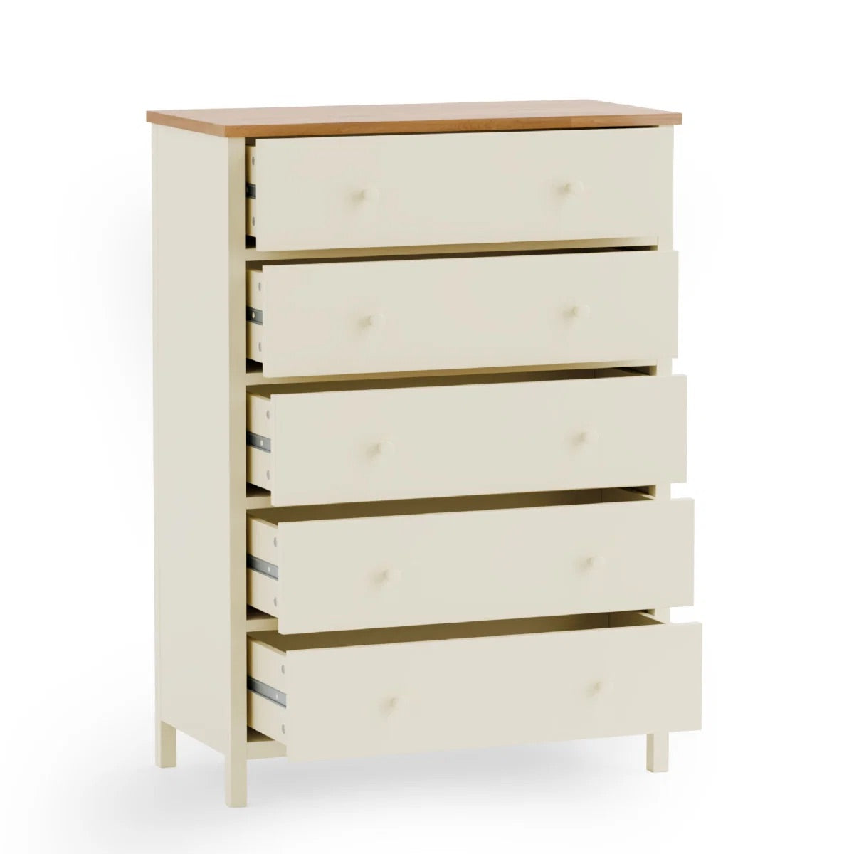 Coxmoor 5 Drawer Wide Chest Ivory & Oak