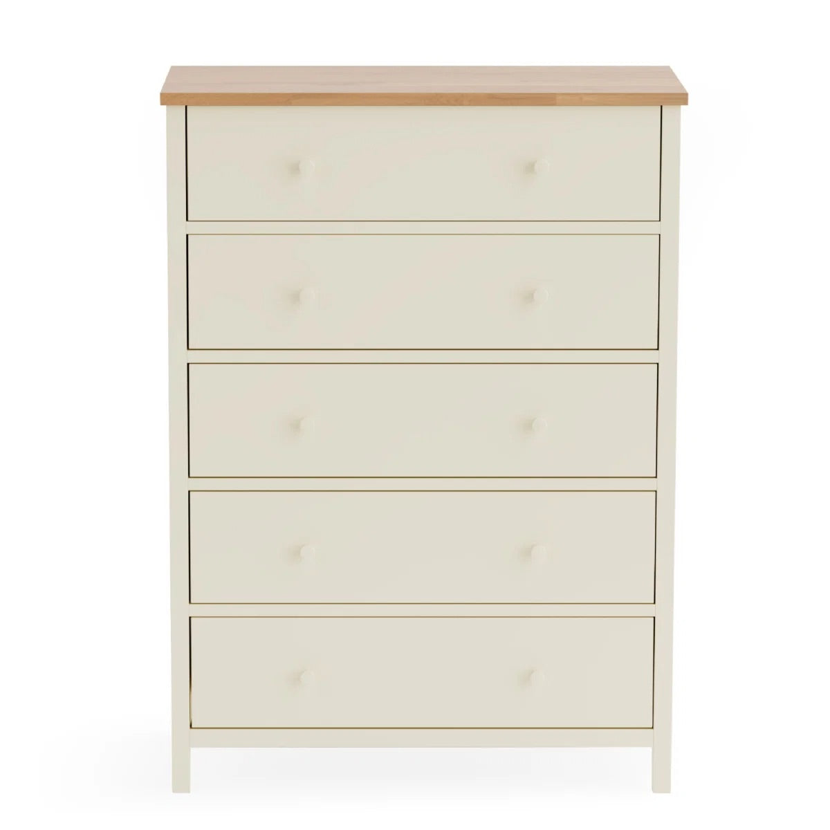 Coxmoor 5 Drawer Wide Chest Ivory & Oak