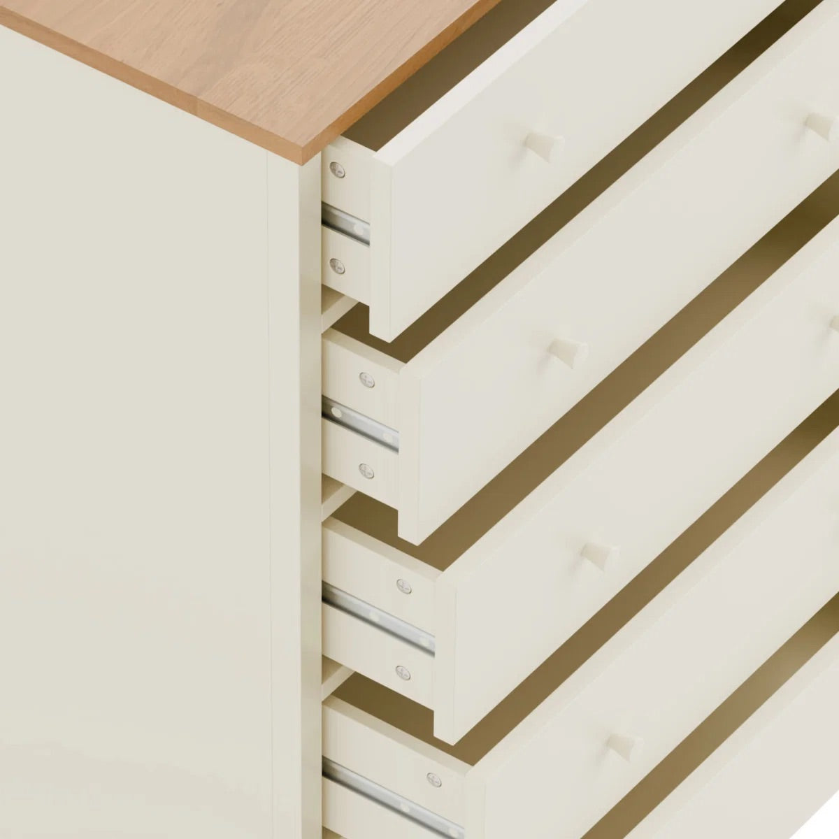 Coxmoor 5 Drawer Wide Chest Ivory & Oak