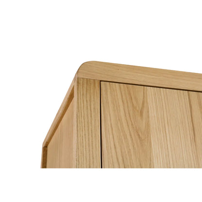 Curve Solid Oak 2 Door & 1 Drawer Double Wardrobe