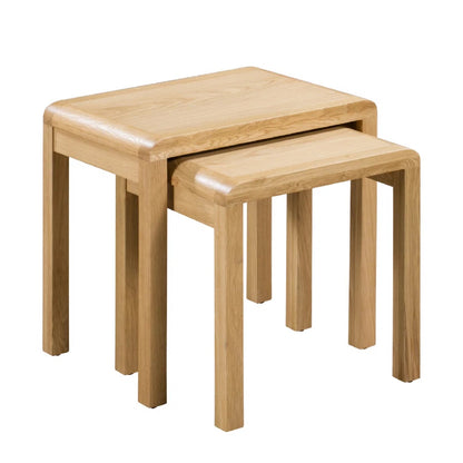 Curve Oak Nest of 2 Tables