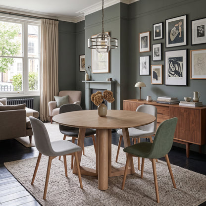 Caravelle 4 Seater Round Dining Table | Smokey Oak