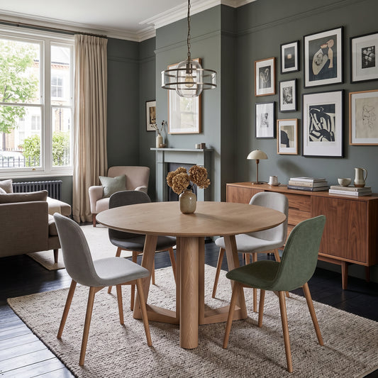 Caravelle 4 Seater Round Dining Table | Smokey Oak