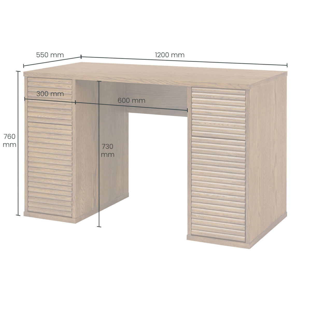 Charlton Desk | Oak in Aged Walnut Finish