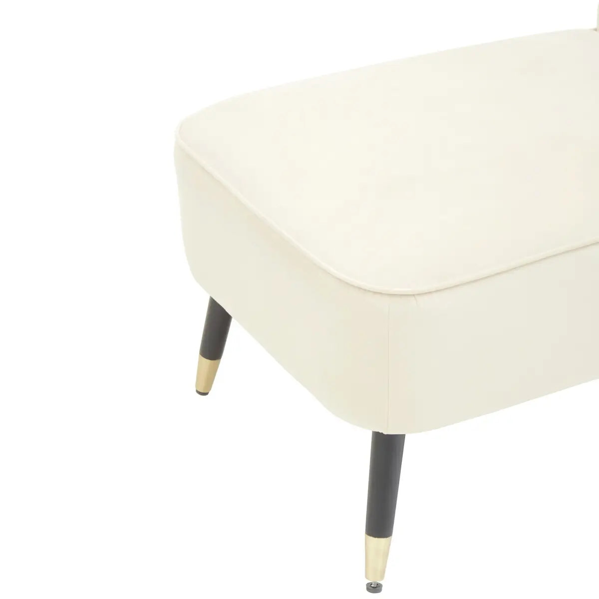 Cream Velvet Right Arm Chaise Lounge
