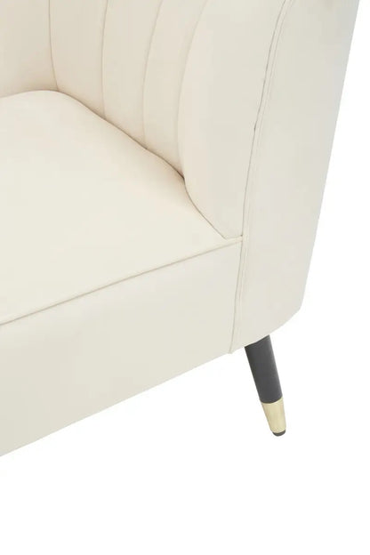 Cream Velvet Right Arm Chaise Lounge