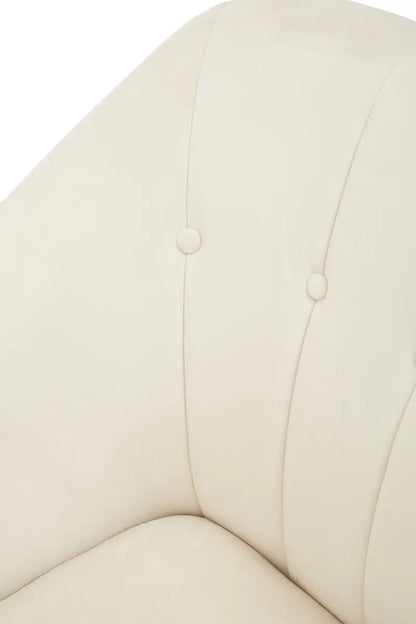 Cream Velvet Right Arm Chaise Lounge