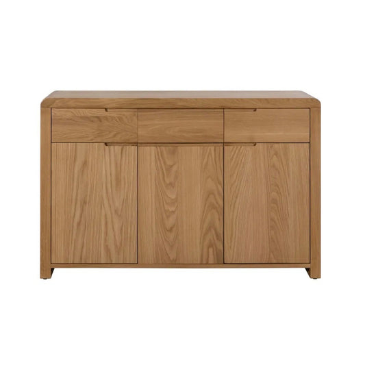 The Curve Oak Sideboard brings together the best of retro charm and modern functionality. Its expertly crafted oak finish and flowing lines measure H85xL130xW40cm. Shop online today at www.nobleandnook.co.uk
