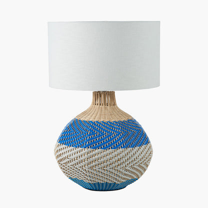 Elevate your home décor with the Brera Large Rattan Table Lamp in Cobalt, a vibrant and textural statement piece crafted in partnership with Designers Guild. Shop online today at www.nobleandnook.co.uk