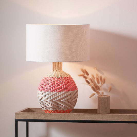 Elevate your home décor with the Brera Small Rattan Table Lamp in Pimento, a vibrant and textural statement piece crafted in partnership with Designers Guild. Shop online today at www.nobleandnook.co.uk