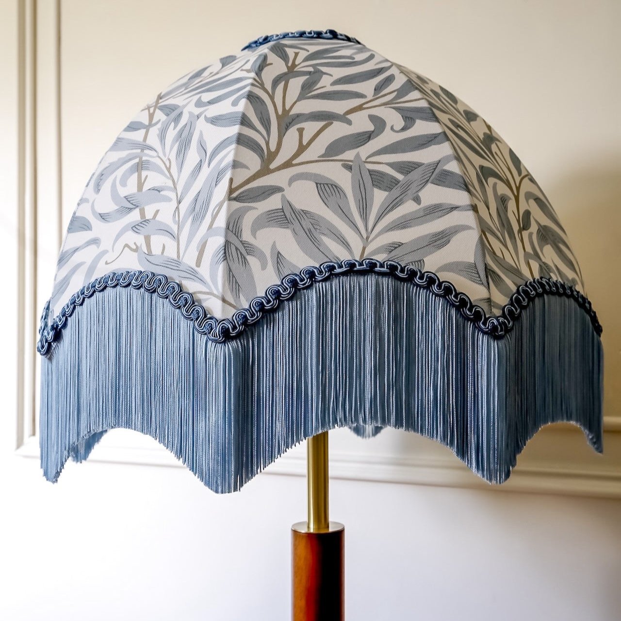 William Morris Willow Boughs Fringed Lampshade