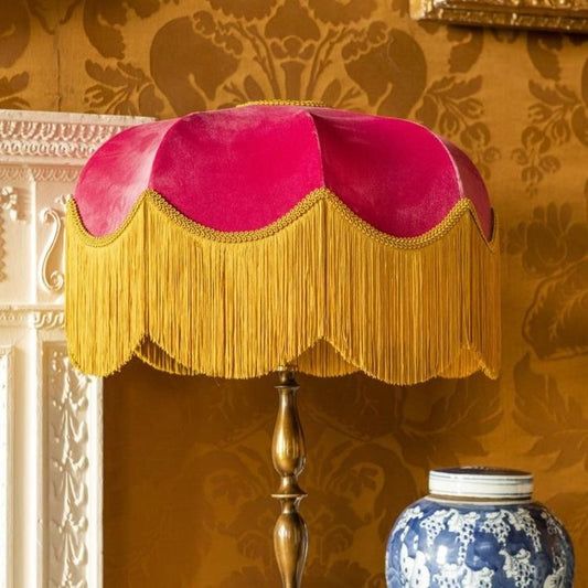 The Raspberry Fringed Lampshade