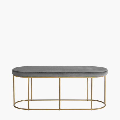 Featuring luxurious dove grey velvet and a sleek champagne gold metal frame, the this bench is a refined and useful addition to any space. FREE UK MAINLAND DELIVERY.  Shop online now at www.nobleandnook.co.uk