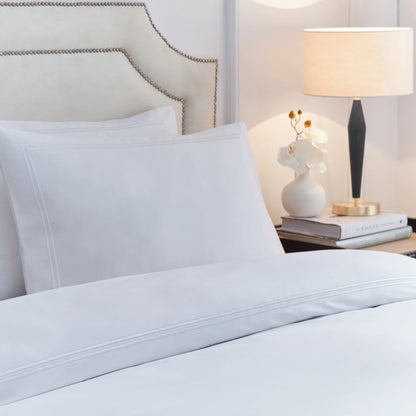 Elara Embroidered 100% Cotton Duvet Cover Set White – Pure Elegance and Lasting Comfort