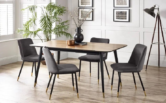 The Findlay Rectangular 4-6 Seater Dining Table in Walnut and Black