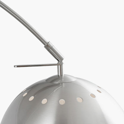 This exquisite floor lamp boasts a brushed silver finish and a solid white marble base, exuding sleek sophistication. FREE UK MAINLAND DELIVERY. Shop online now at www.nobleandnook.co.uk