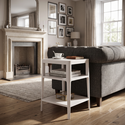 Abberley White Stained Solid Oak Side Table