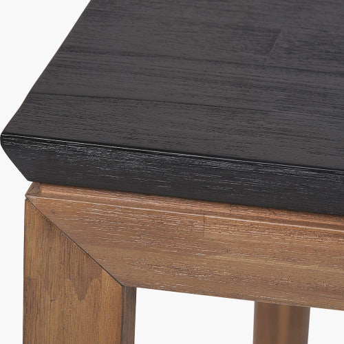 Shop the Gio Black and Natural Acacia Wood 6 Seater Dining Table. Dimensions – W180 x D90 x H76 cm. Perfect for both modern and rustic interiors. Visit www.nobleandnook.co.uk today.