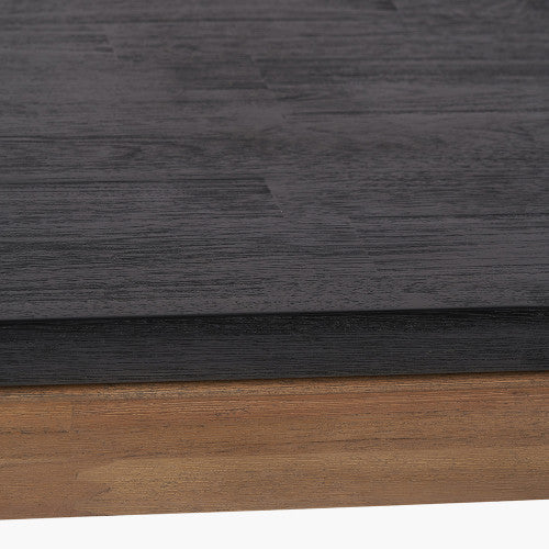 Shop the Gio Black and Natural Acacia Wood 6 Seater Dining Table. Dimensions – W180 x D90 x H76 cm. Perfect for both modern and rustic interiors. Visit www.nobleandnook.co.uk today.