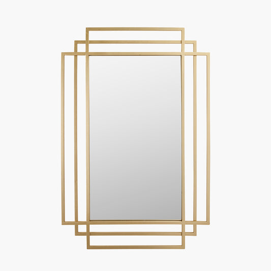 Shop this Gold Metal Art Deco Rectangular Wall Mirror, a timeless and elegant addition to your wall. FREE UK MAINLAND DELIVERY. Shop online now at www.nobleandnook.co.uk