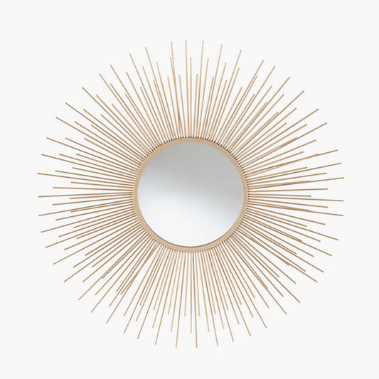 Shop Now and add a touch of daring to your home with this flamboyant Gold Metal Starburst Design Round Wall Mirror. Shop online now at www.nobleandnook.co.uk