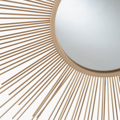 Shop Now and add a touch of daring to your home with this flamboyant Gold Metal Starburst Design Round Wall Mirror. Shop online now at www.nobleandnook.co.uk