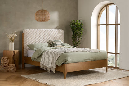 The Hatti Natural Wood Frame King Size Bed