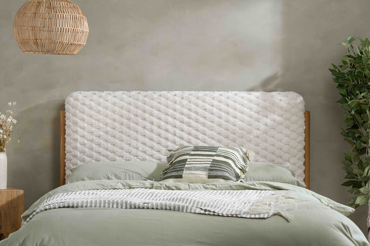 The Hatti Natural Wood Frame King Size Bed