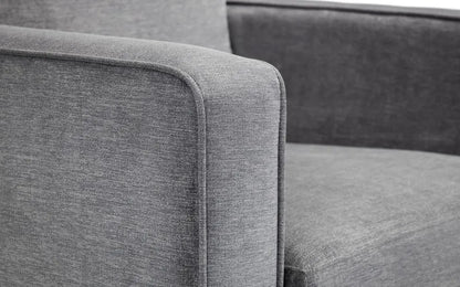 Shop the Hayward Armchair in Grey Chenille Fabric. A contemporary design and is perfect for any modern living space. Shop online now at www.nobleandnook.co.uk