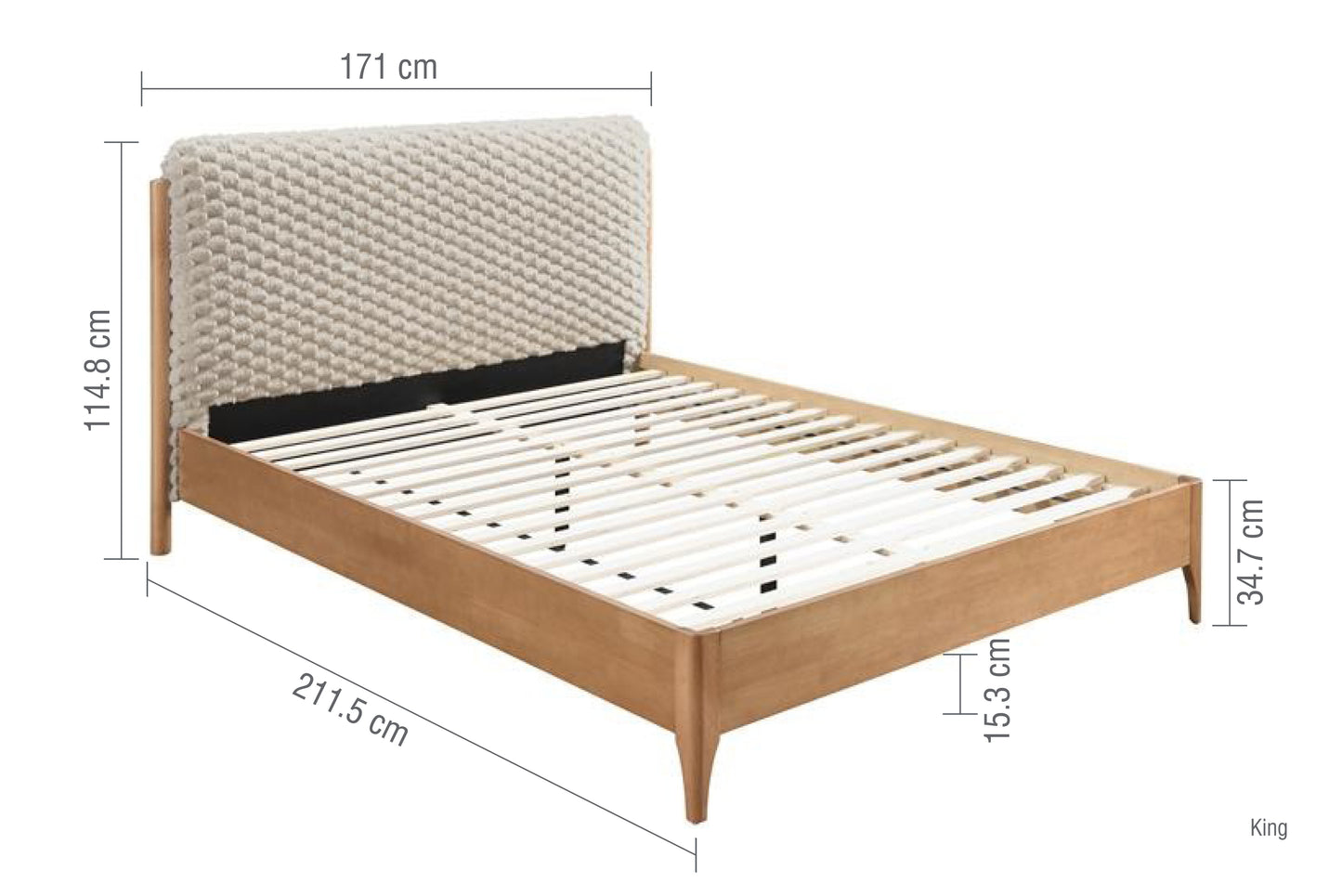 The Hatti Natural Wood Frame King Size Bed