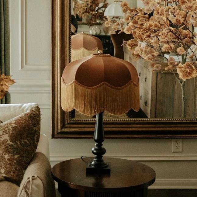 The Emmy Fringed Lampshade with Golden Fringe