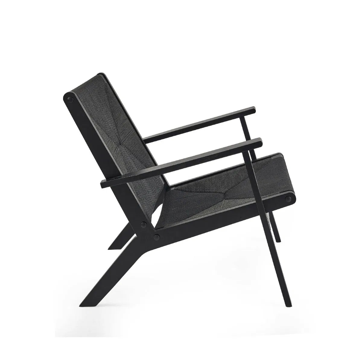 Icaria Chair with Woven Detail in Striking Black Finish