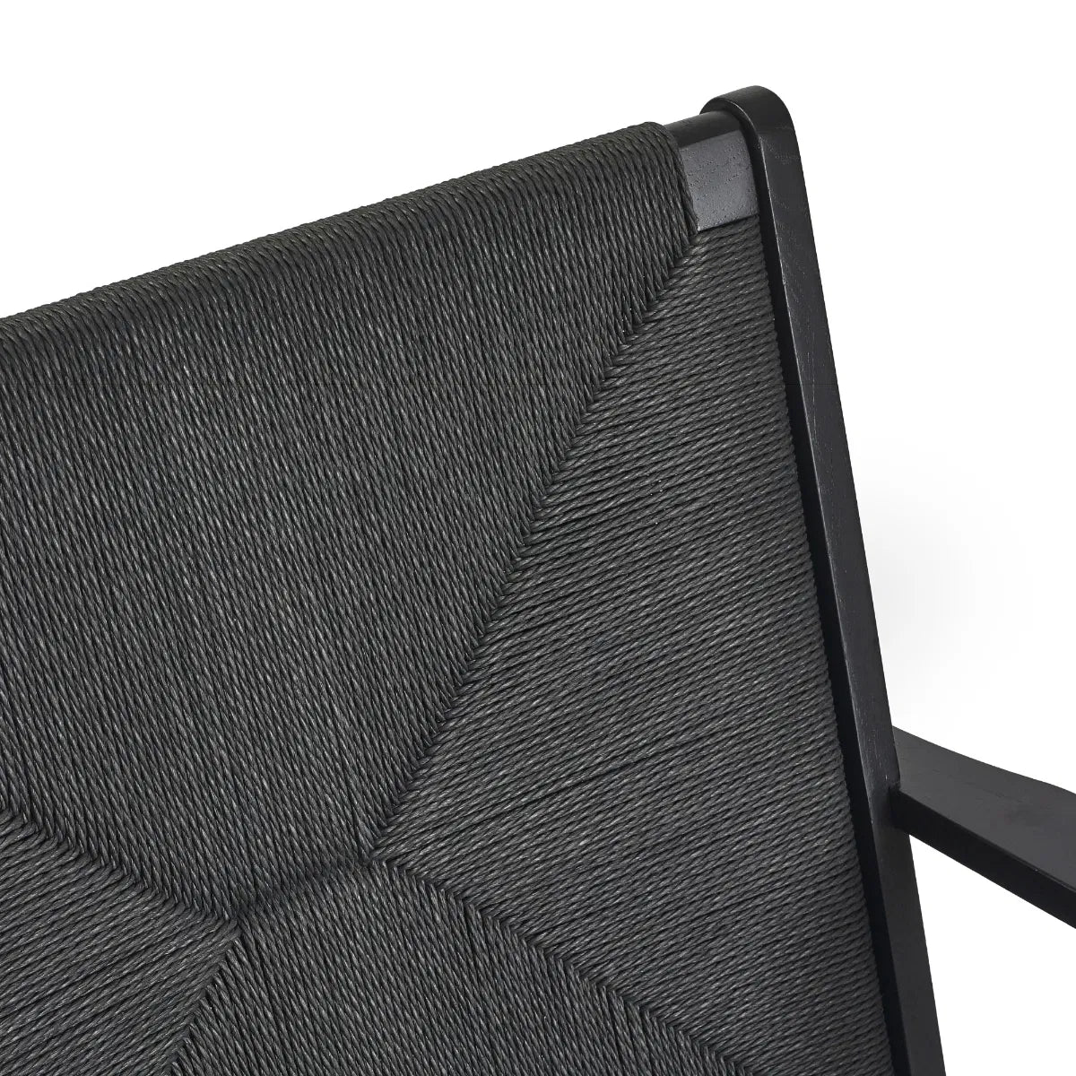 Icaria Chair with Woven Detail in Striking Black Finish