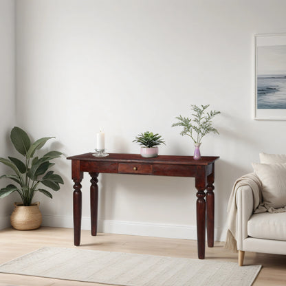 Crafted from Solid Mango Wood – Durable, sustainable, and full of character Warm Mahogany Finish - Deep, rich tone adds elegance to any room. Shop online at www.nobleandnook.co.uk