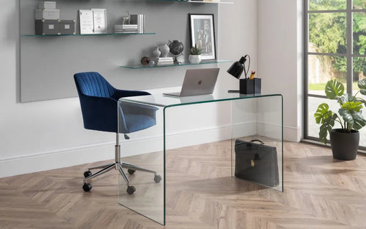 Kahlo Swivel Office Chair – Velvet Upholstery & Art Deco Design
