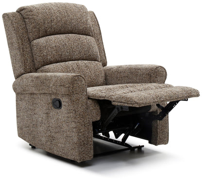 Baxter Manual Recliner Chair | Aura Fawn Chunky Woven Chenille