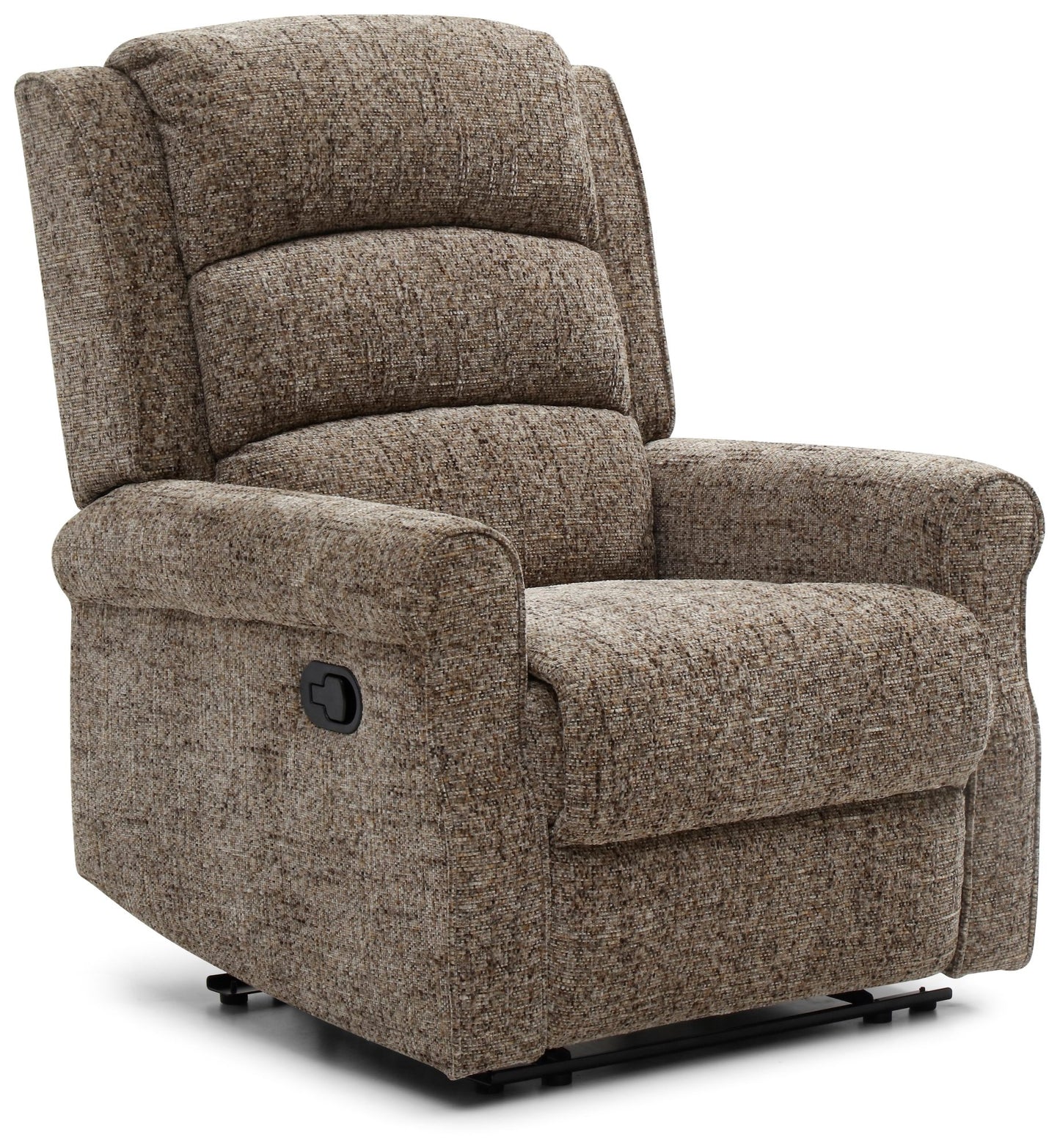 Baxter Manual Recliner Chair | Aura Fawn Chunky Woven Chenille
