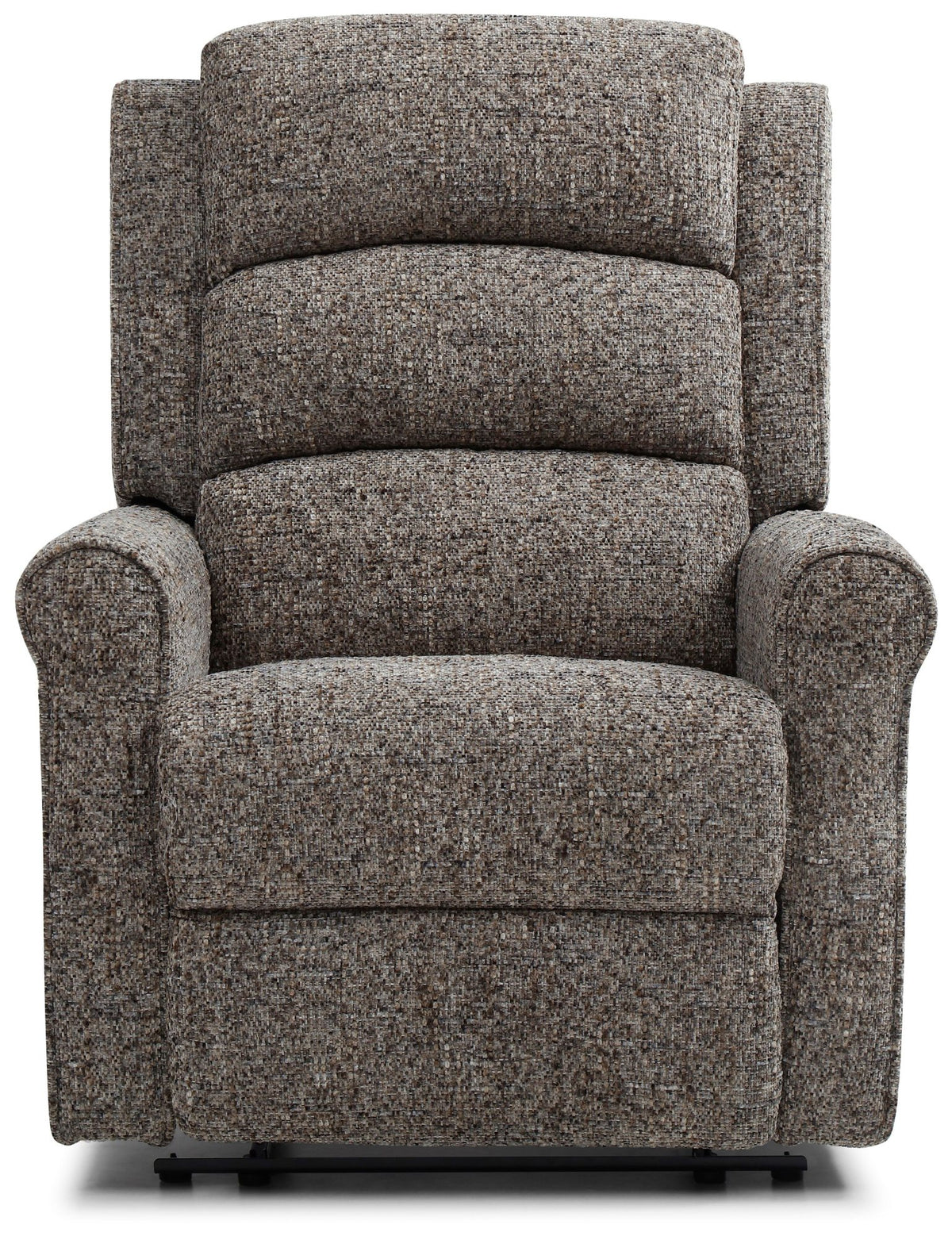 Baxter Manual Recliner Chair | Aura Grey Chunky Woven Chenille