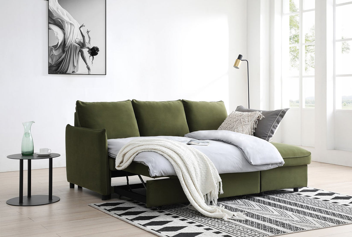 Blaire Corner Sofa Bed with Chaise Storage