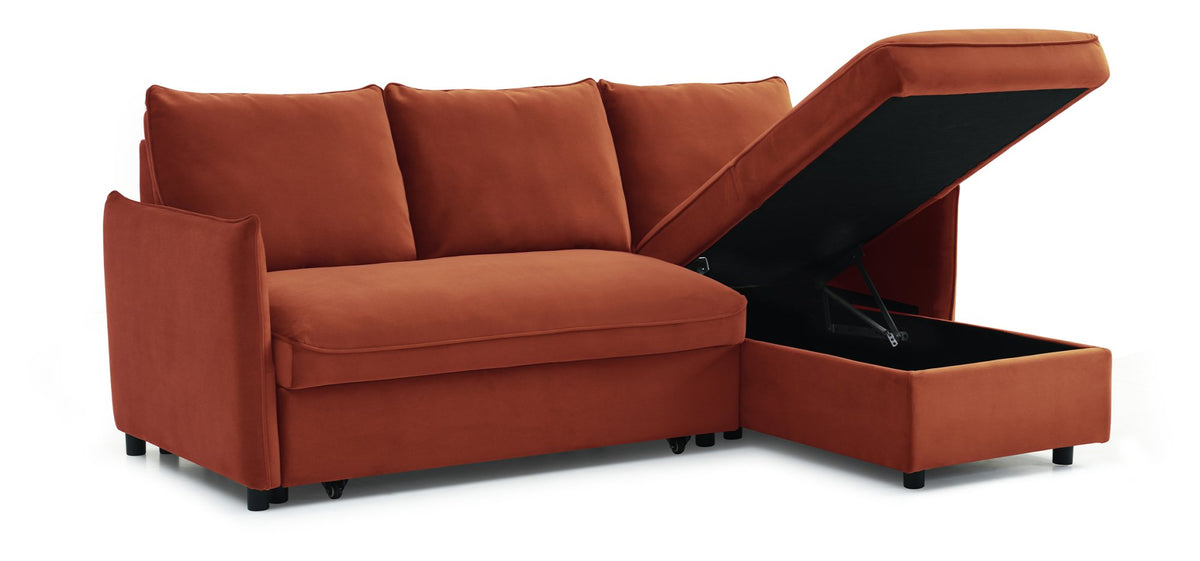 Blaire Corner Sofa Bed with Chaise Storage