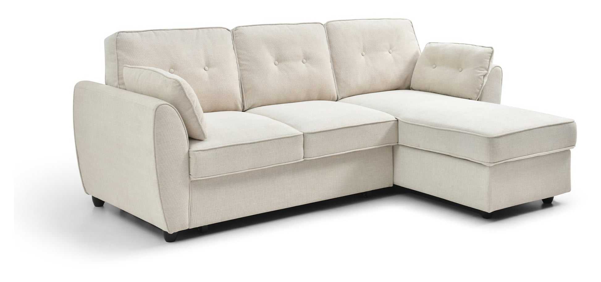 The Willow Corner Sofa Bed is upholstered in a stunning natural textured weave and transitions seamlessly from a spacious corner sofa to a comfortable bed. Shop online today at www.nobleandnook.co.uk