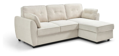 The Willow Corner Sofa Bed is upholstered in a stunning natural textured weave and transitions seamlessly from a spacious corner sofa to a comfortable bed. Shop online today at www.nobleandnook.co.uk