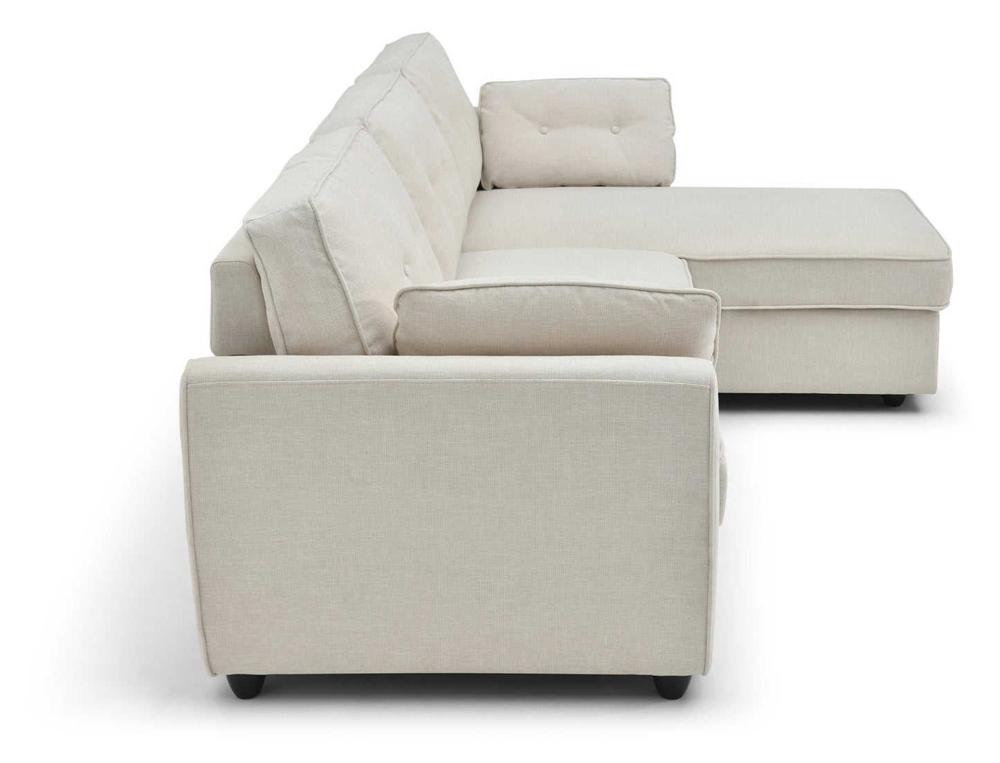 The Willow Corner Sofa Bed is upholstered in a stunning natural textured weave and transitions seamlessly from a spacious corner sofa to a comfortable bed. Shop online today at www.nobleandnook.co.uk