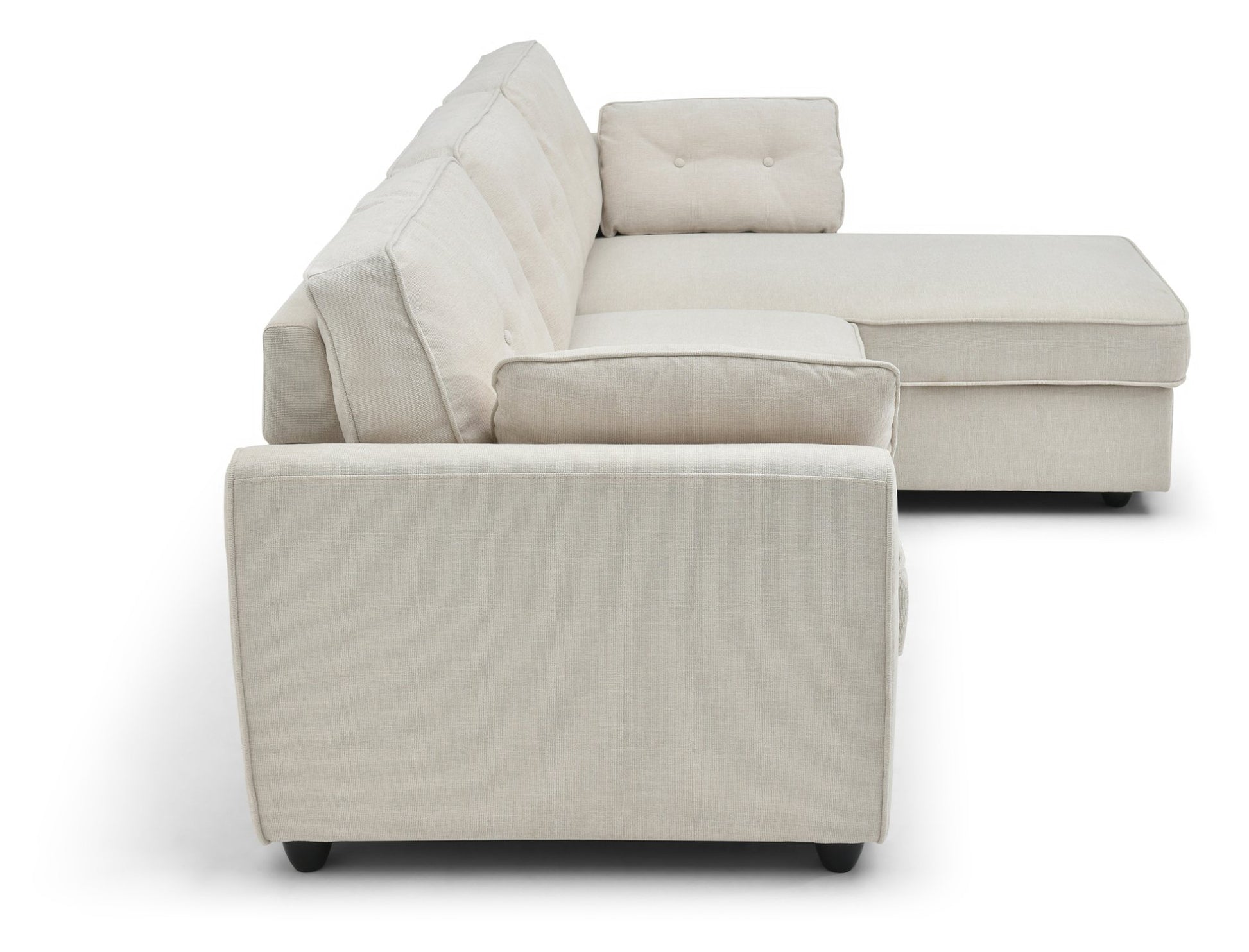 The Willow Corner Sofa Bed is upholstered in a stunning natural textured weave and transitions seamlessly from a spacious corner sofa to a comfortable bed. Shop online today at www.nobleandnook.co.uk