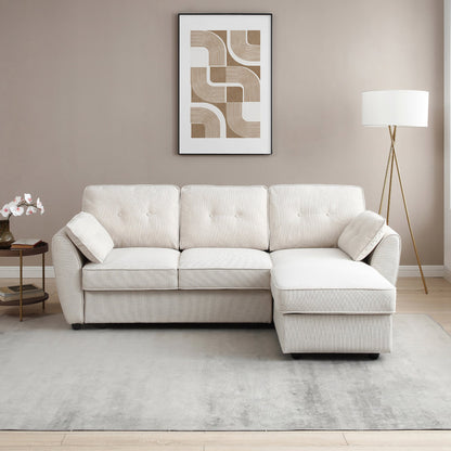 The Willow Corner Sofa Bed is upholstered in a stunning natural textured weave and transitions seamlessly from a spacious corner sofa to a comfortable bed. Shop online today at www.nobleandnook.co.uk