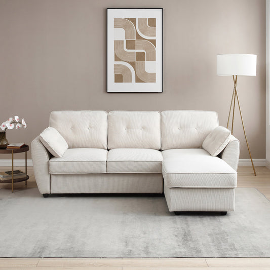 The Willow Corner Sofa Bed is upholstered in a stunning natural textured weave and transitions seamlessly from a spacious corner sofa to a comfortable bed. Shop online today at www.nobleandnook.co.uk