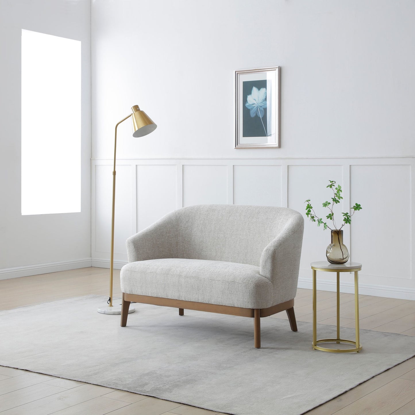 Ella 2 Seater Chair | Natural Chenille or Distressed Olive