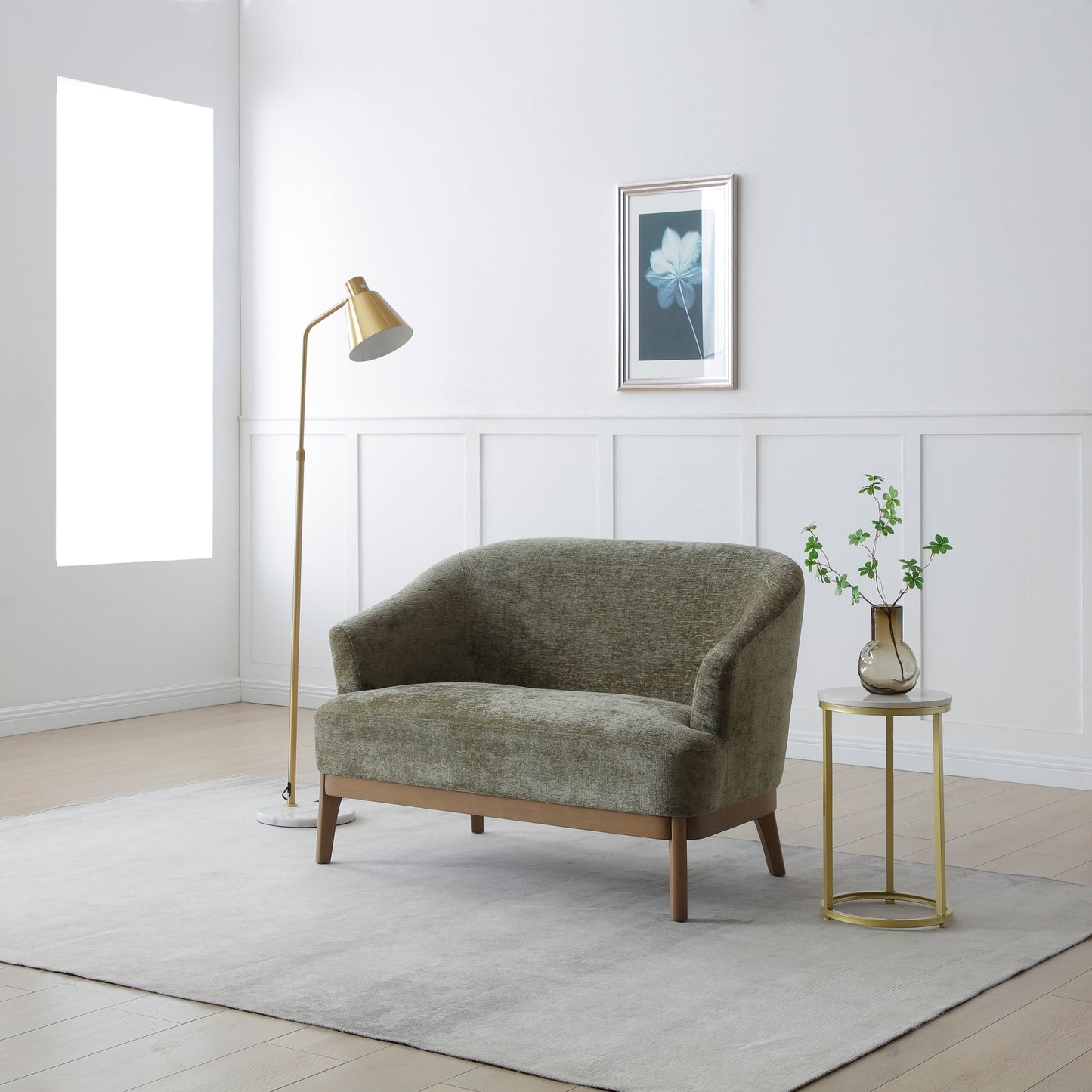 Ella 2 Seater Chair | Natural Chenille or Distressed Olive
